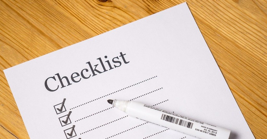 checklist first day